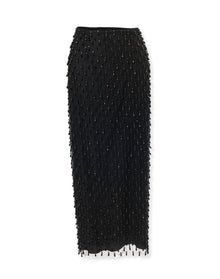 Embroidered Pencil Skirt | Black