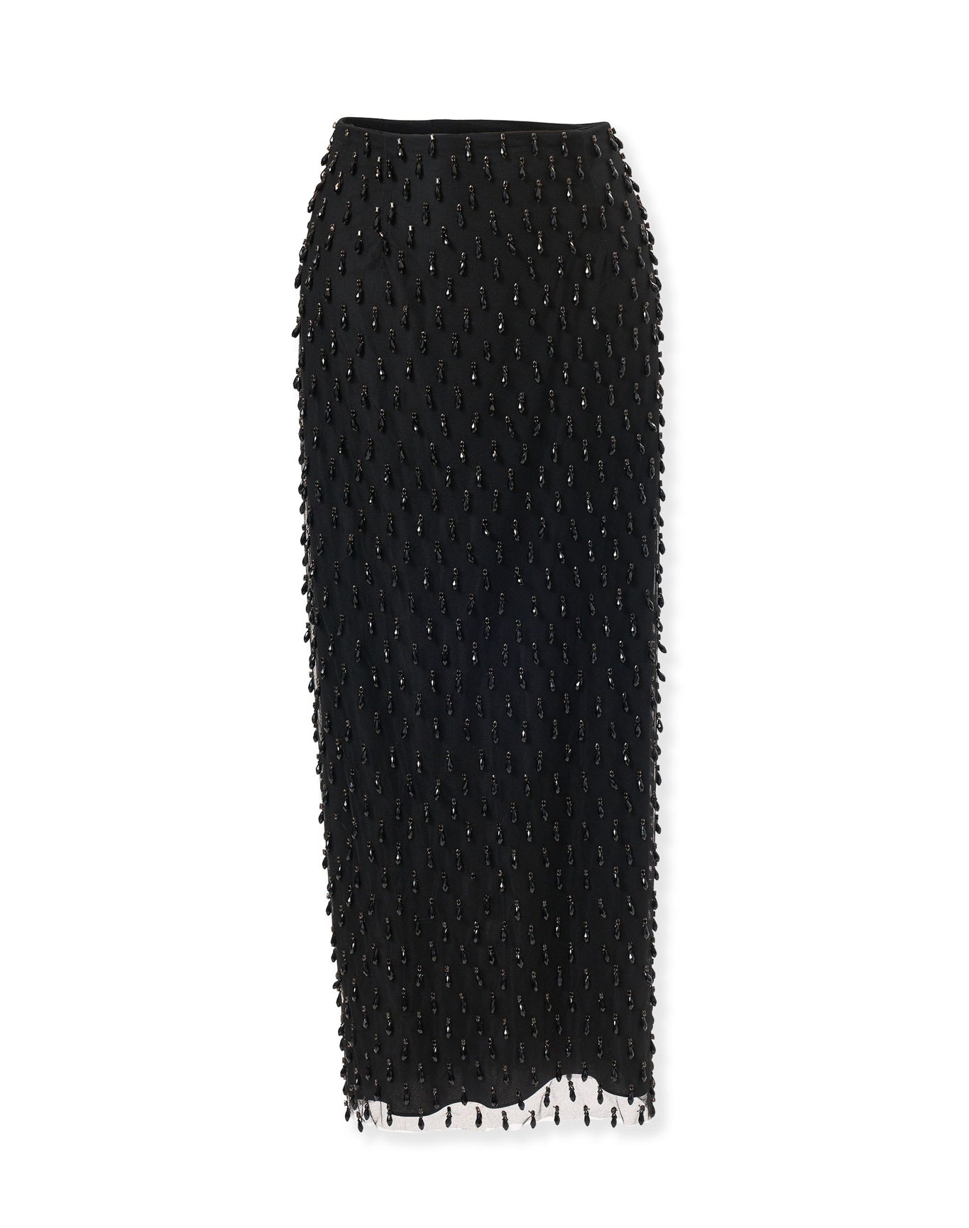 Embroidered Pencil Skirt | Black