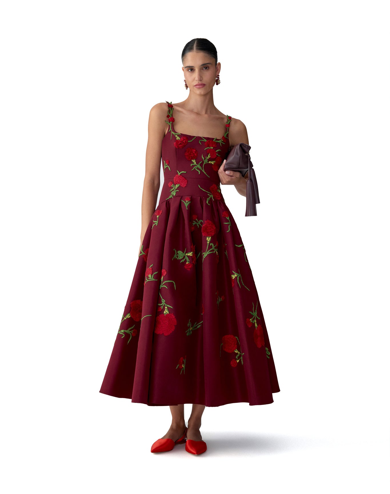 Embroidered Sleeveless Scoop Neck Drop Waist Dress | Rioja Multi
