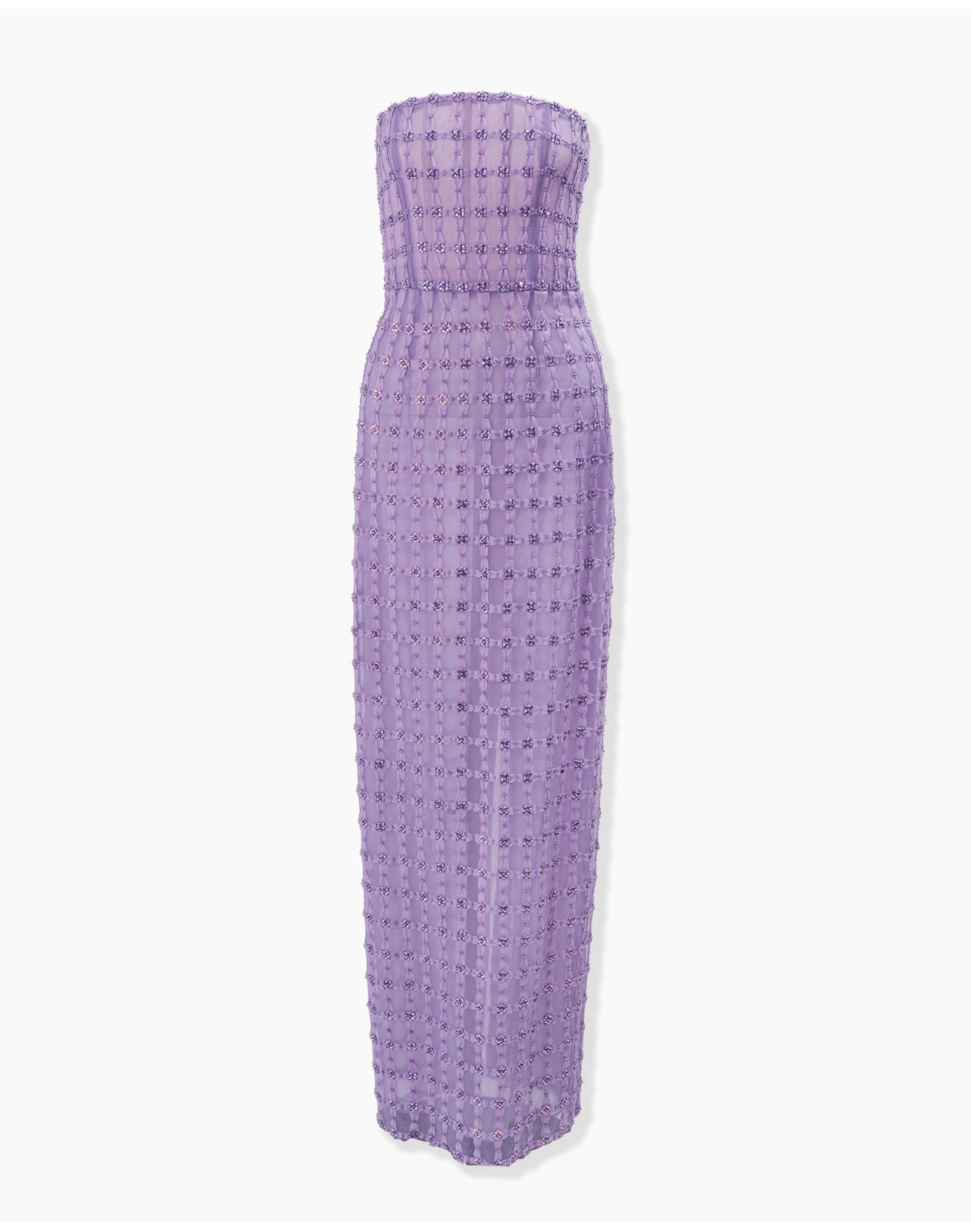 Embroidered Strapless Column Gown | Violeta