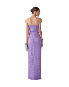 Embroidered Strapless Column Gown | Violeta