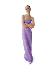 Embroidered Strapless Column Gown | Violeta