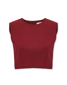 Sleeveless Crewneck Cropped Top | Rioja