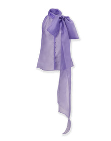 Sleeveless Button Front Top With Bow | Violeta