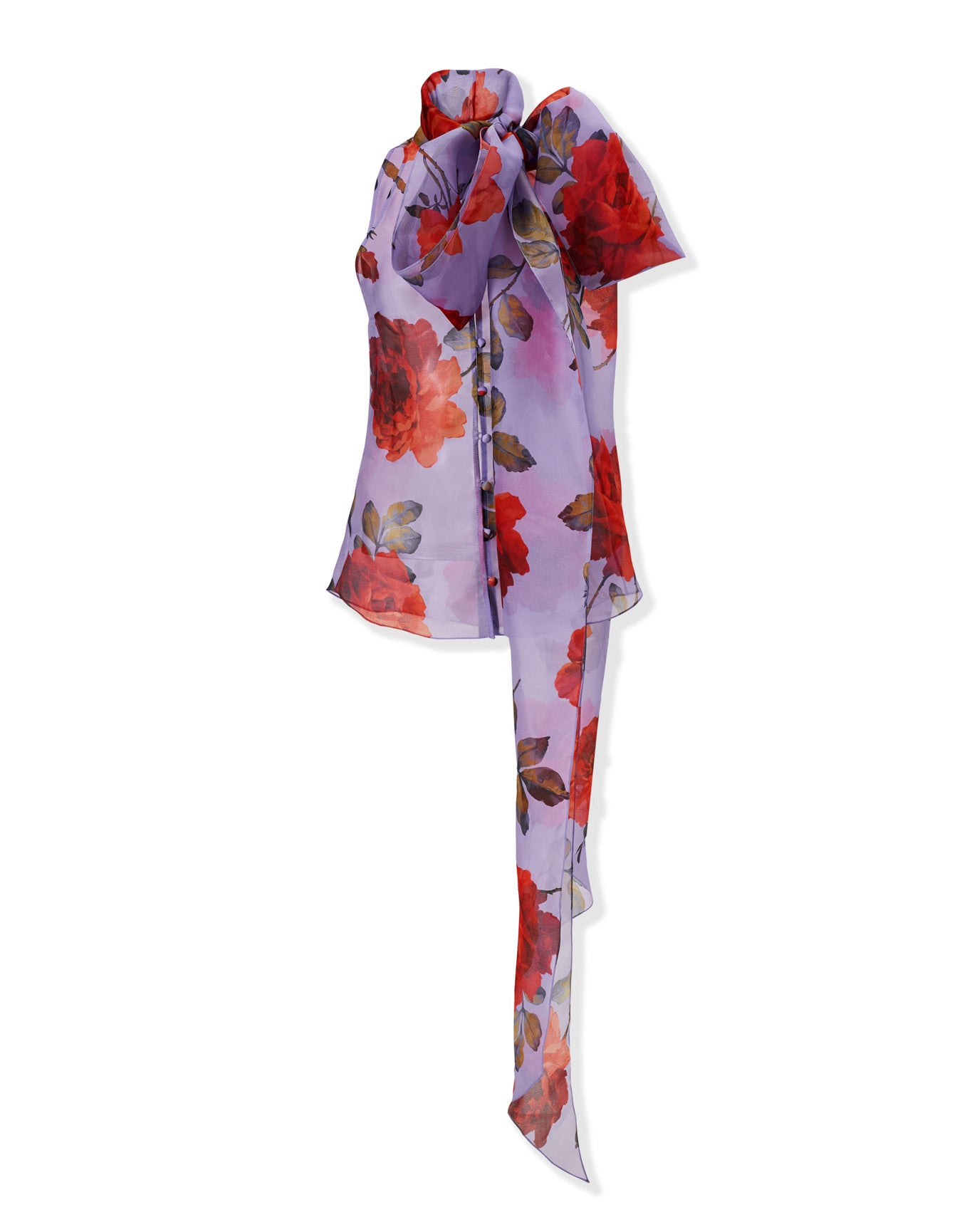 Sleeveless Button Front Top With Bow | Violeta Multi