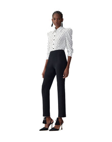 3/4 Sleeve Button Front Collared Shirt | Ivory Multi