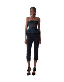 Strapless Exaggerated Hip Bustier | Black