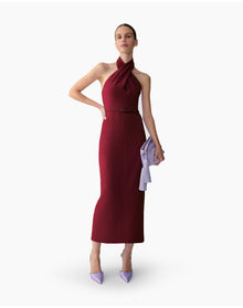 Criss-Cross Halter Neck Midi Dress | Rioja