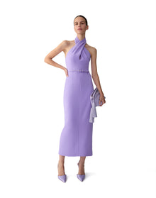 Criss-Cross Halter Neck Midi Dress | Violeta