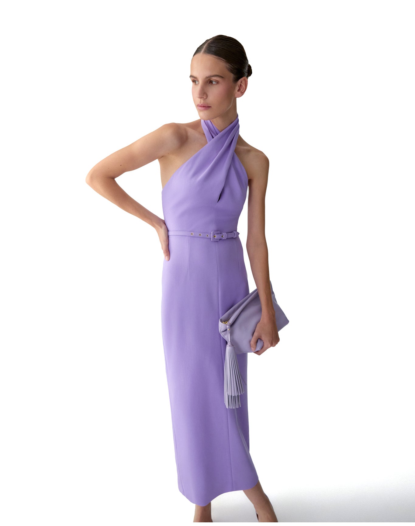 Criss-Cross Halter Neck Midi Dress | Violeta