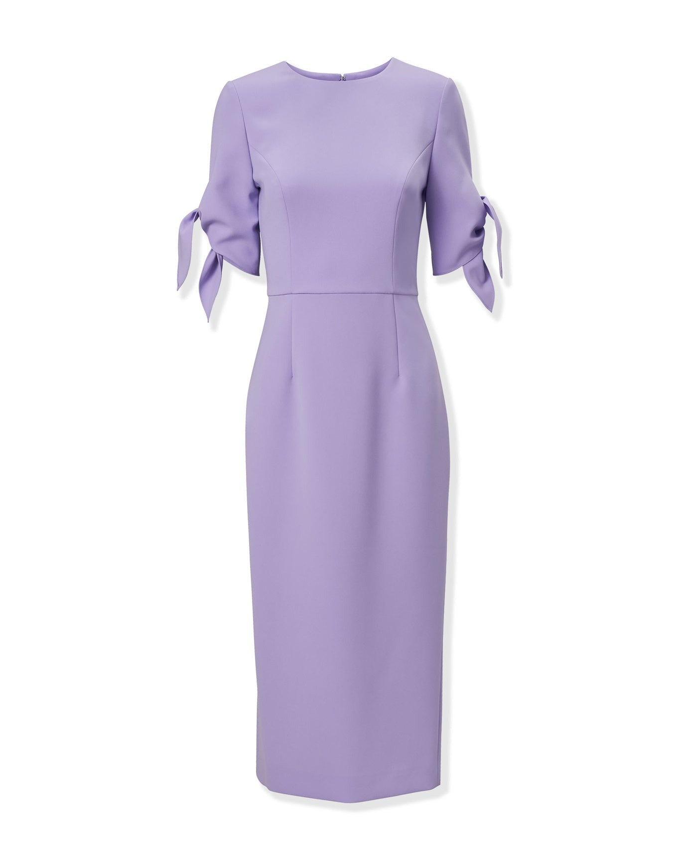 Elbow Tie Sleeve Crewneck Midi Dress | Violeta