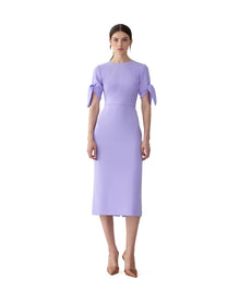 Elbow Tie Sleeve Crewneck Midi Dress | Violeta