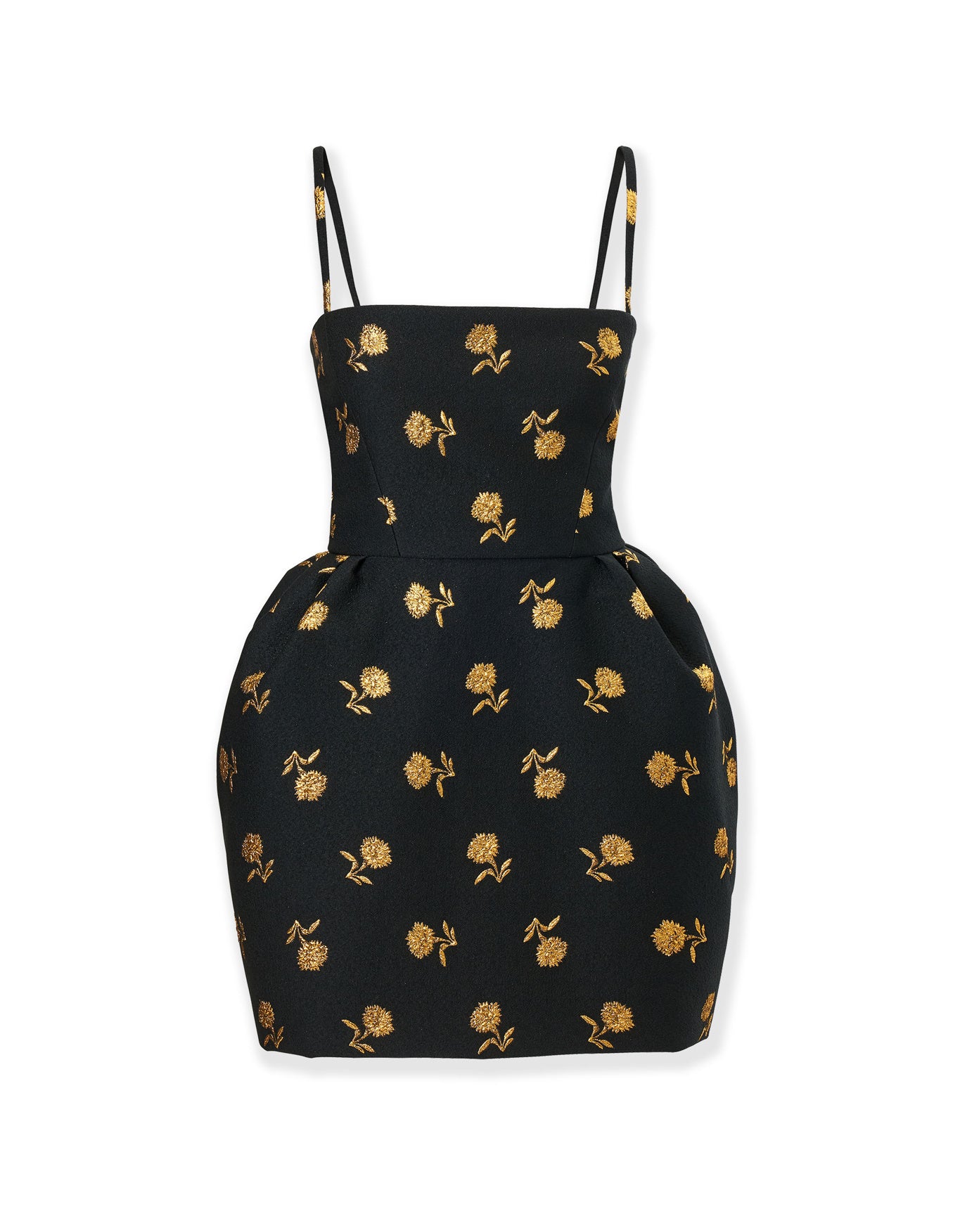 Thin Strap Bell Shaped Mini Dress | Black Multi