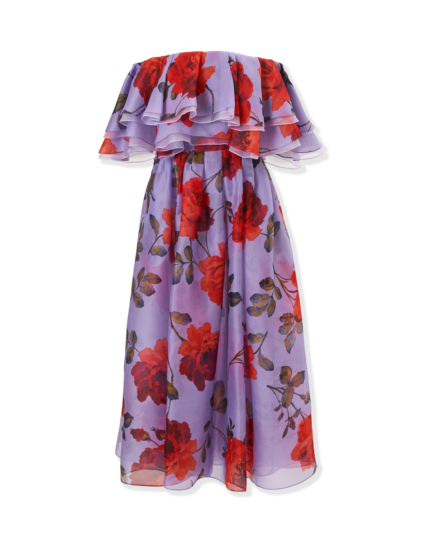 Off Shoulder Ruffle Midi Dress | Violeta Multi