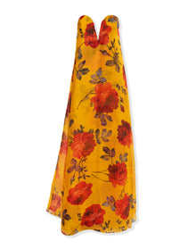 Strapless Deep V Gown | Saffron Multi