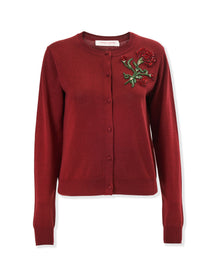 Embroidered Long Sleeve Cardigan | Rioja Multi