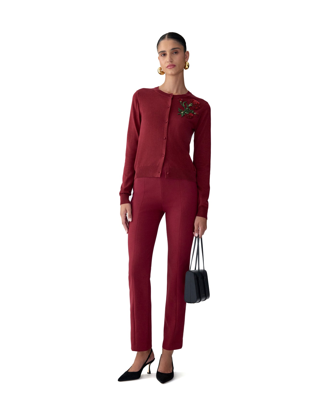 Embroidered Long Sleeve Cardigan | Rioja Multi