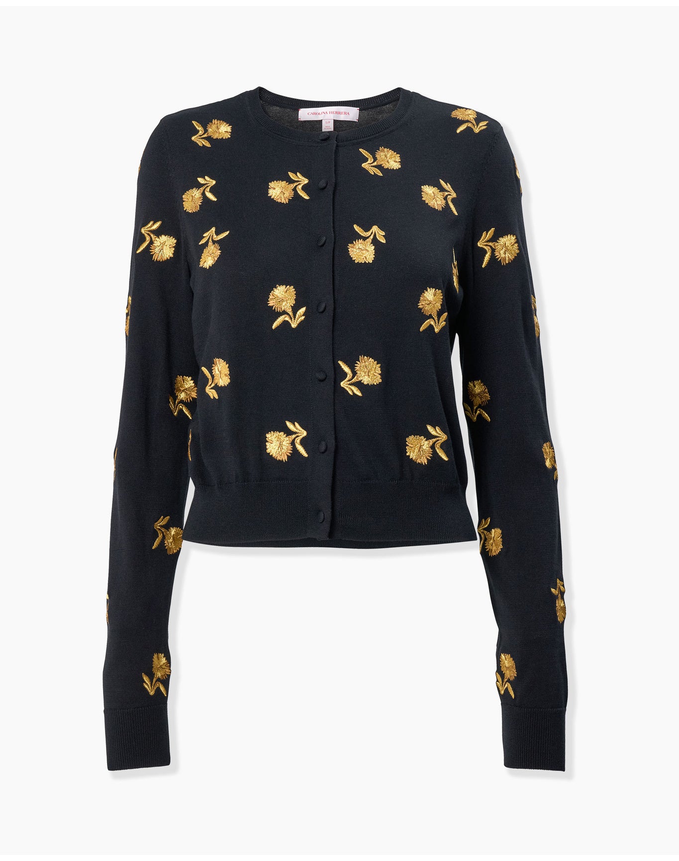 Embroidered Long Sleeve Cardigan | Black Multi