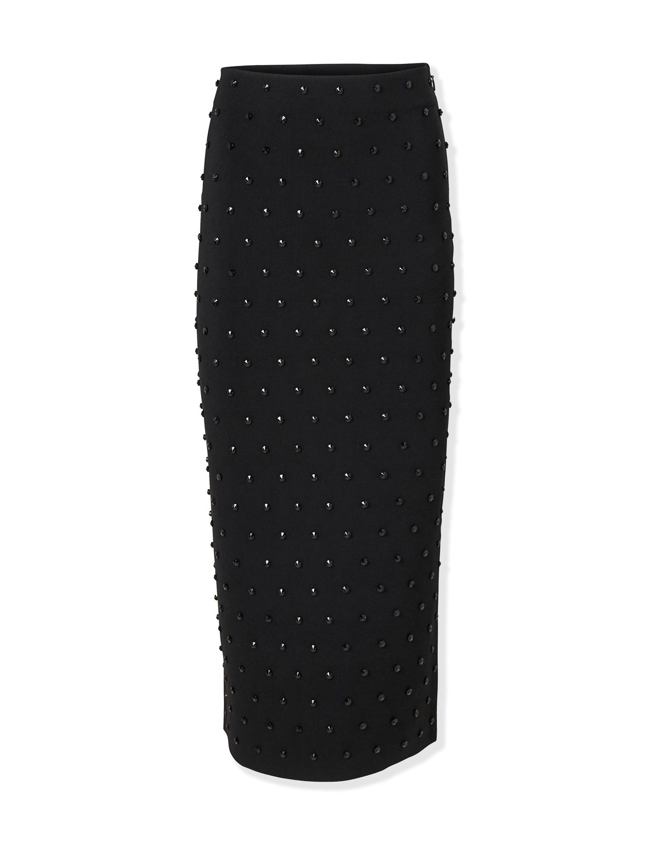 Embroidered Pencil Skirt | Black/Black