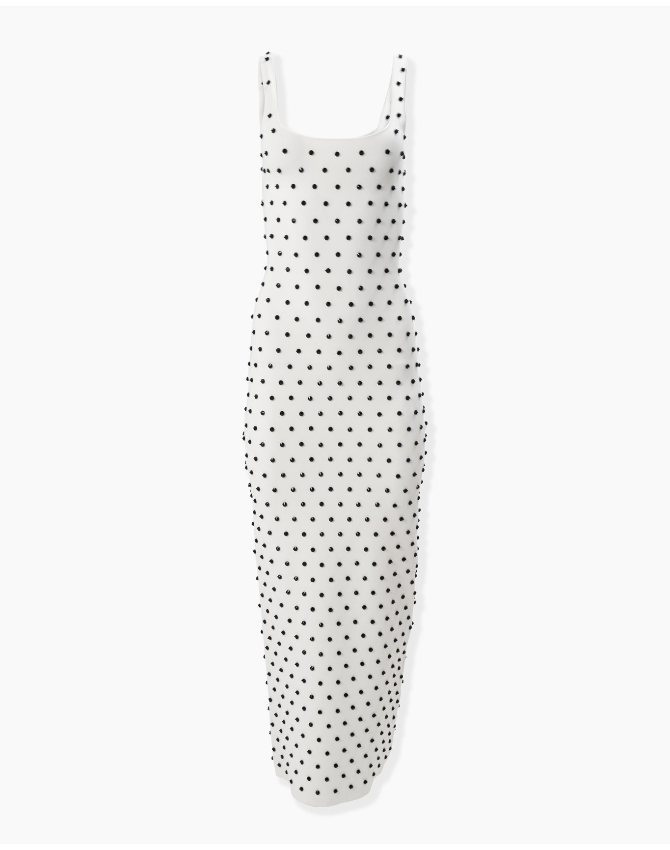 Embroidered Sleeveless Scoop Neck Midi Dress | White Multi