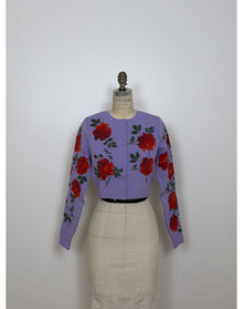 Long Sleeve Crewneck Cropped Cardigan | Violeta Multi
