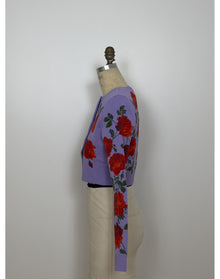 Long Sleeve Crewneck Cropped Cardigan | Violeta Multi