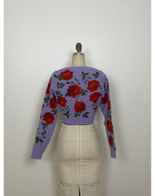 Long Sleeve Crewneck Cropped Cardigan | Violeta Multi