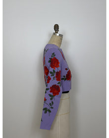 Long Sleeve Crewneck Cropped Cardigan | Violeta Multi