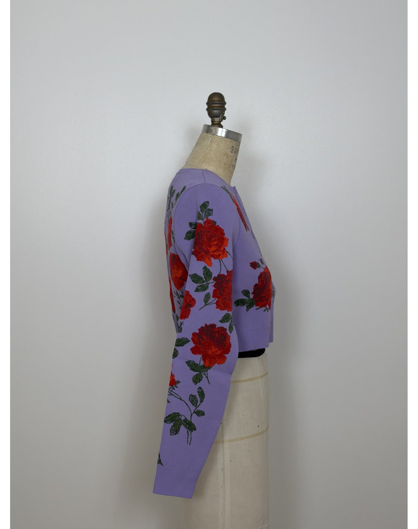 Long Sleeve Crewneck Cropped Cardigan | Violeta Multi