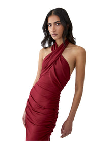 Criss-Cross Halter Neck Gown | Rioja