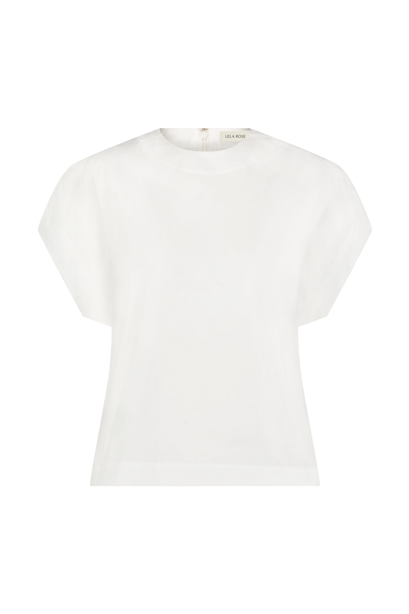 Cotton Poplin Short Sleeve Top | White