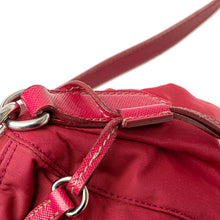 Prada | Pre-Owned Saffiano Trimmed Tessuto Zip Top Crossbody | Red