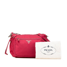 Prada | Pre-Owned Saffiano Trimmed Tessuto Zip Top Crossbody | Red