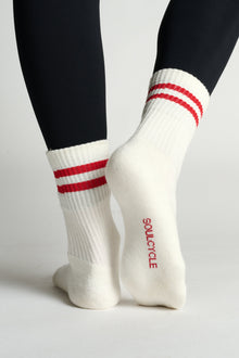 Soul by SoulCycle | Varsity Half Calf Sock | White