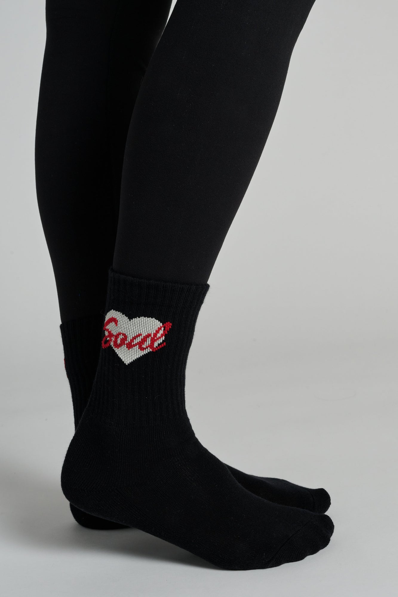 Soul by SoulCycle | Half Calf Sock With Hearts | Black