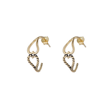 The Twisted Heart Hoop | 18K Yellow Gold-Plated