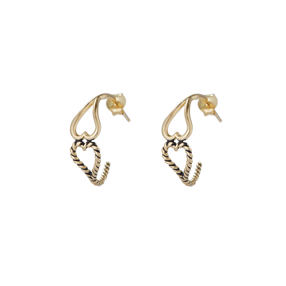 The Twisted Heart Hoop | 18K Yellow Gold-Plated