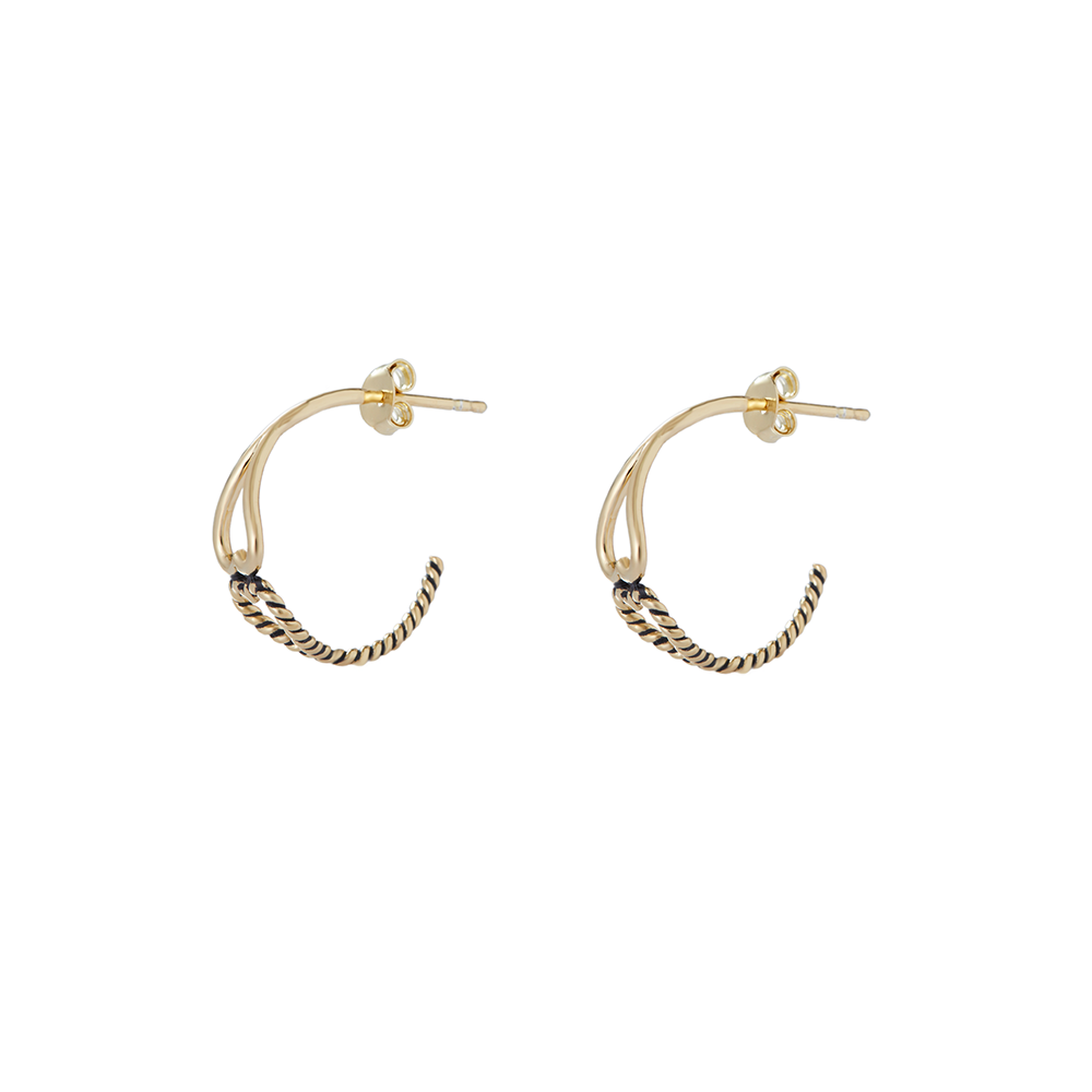 The Twisted Heart Hoop | 18K Yellow Gold-Plated