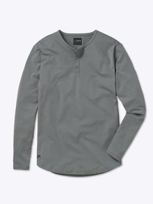 Mens | AO Long Sleeve Henley Curve-Hem | Signature-Fit PYCA Pro | Sage
