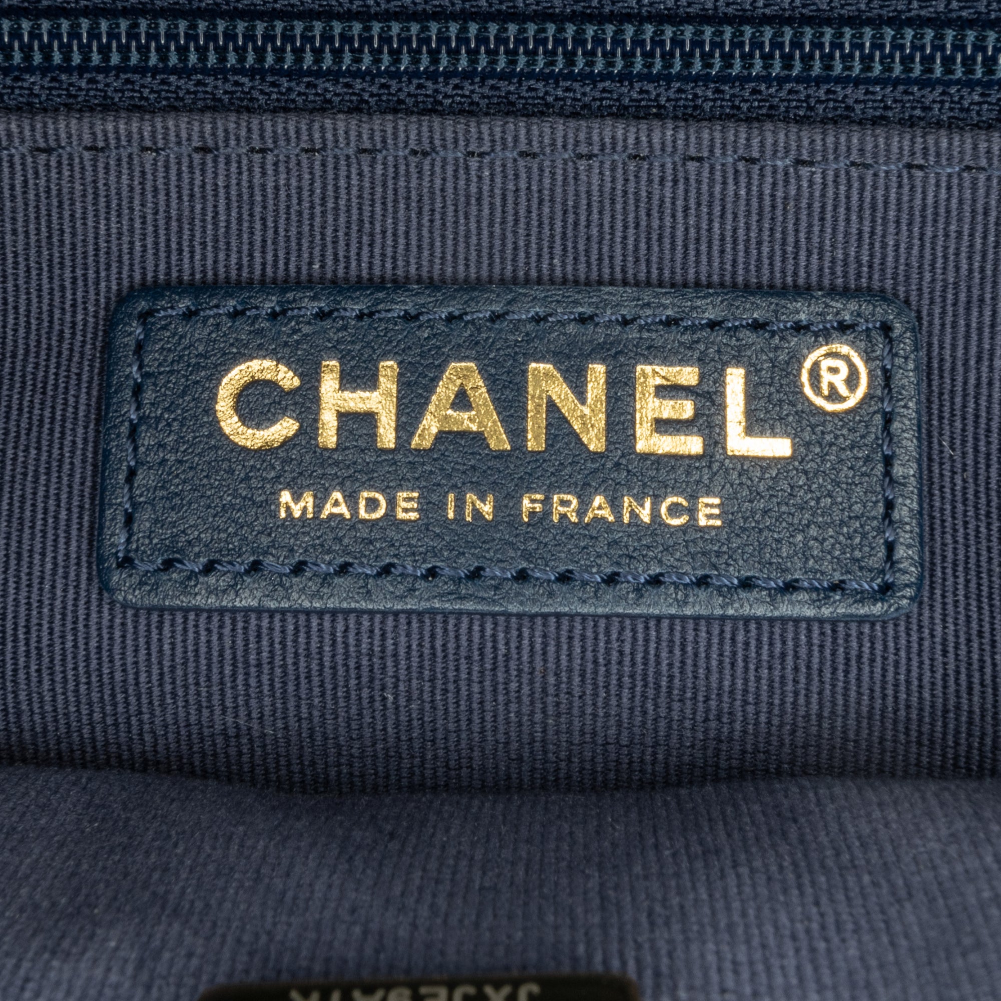 Chanel | Pre-Owned Small Tweed School Memory Top Handle Flap | Blue/Navy