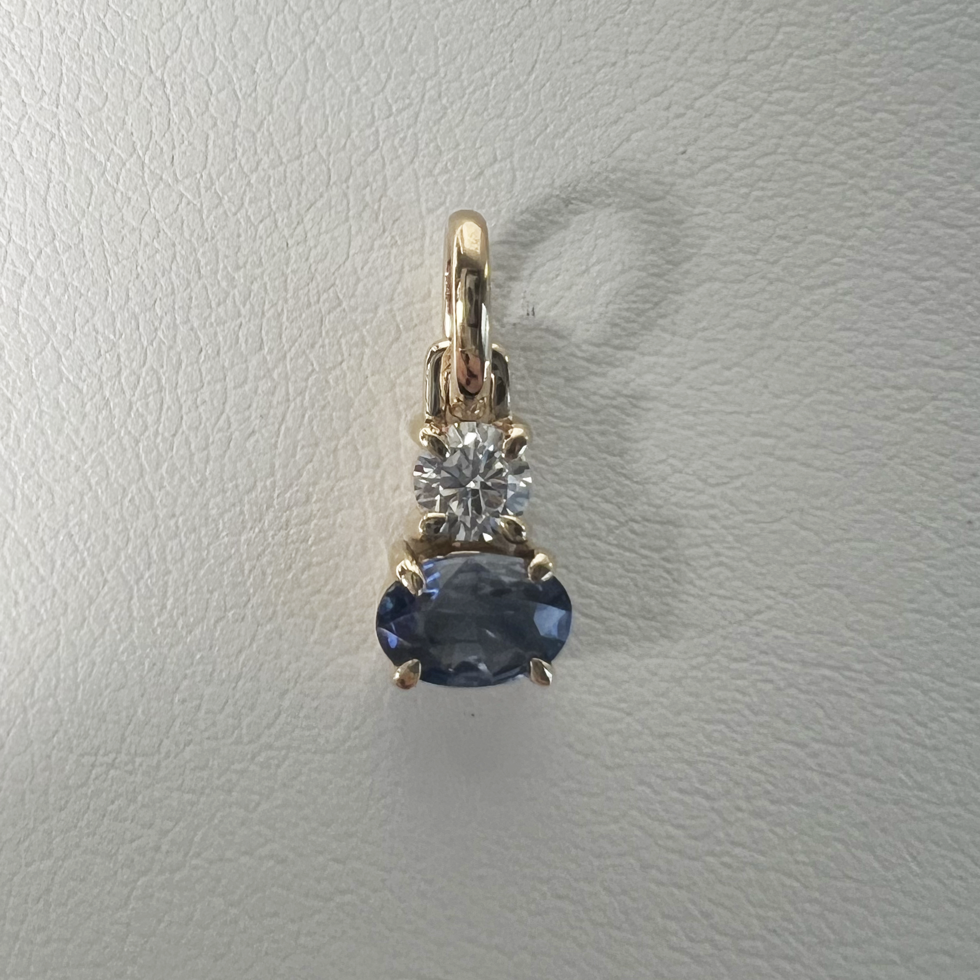 Charm | 14K Yellow Gold | Blue Sapphire/White Lab Diamond