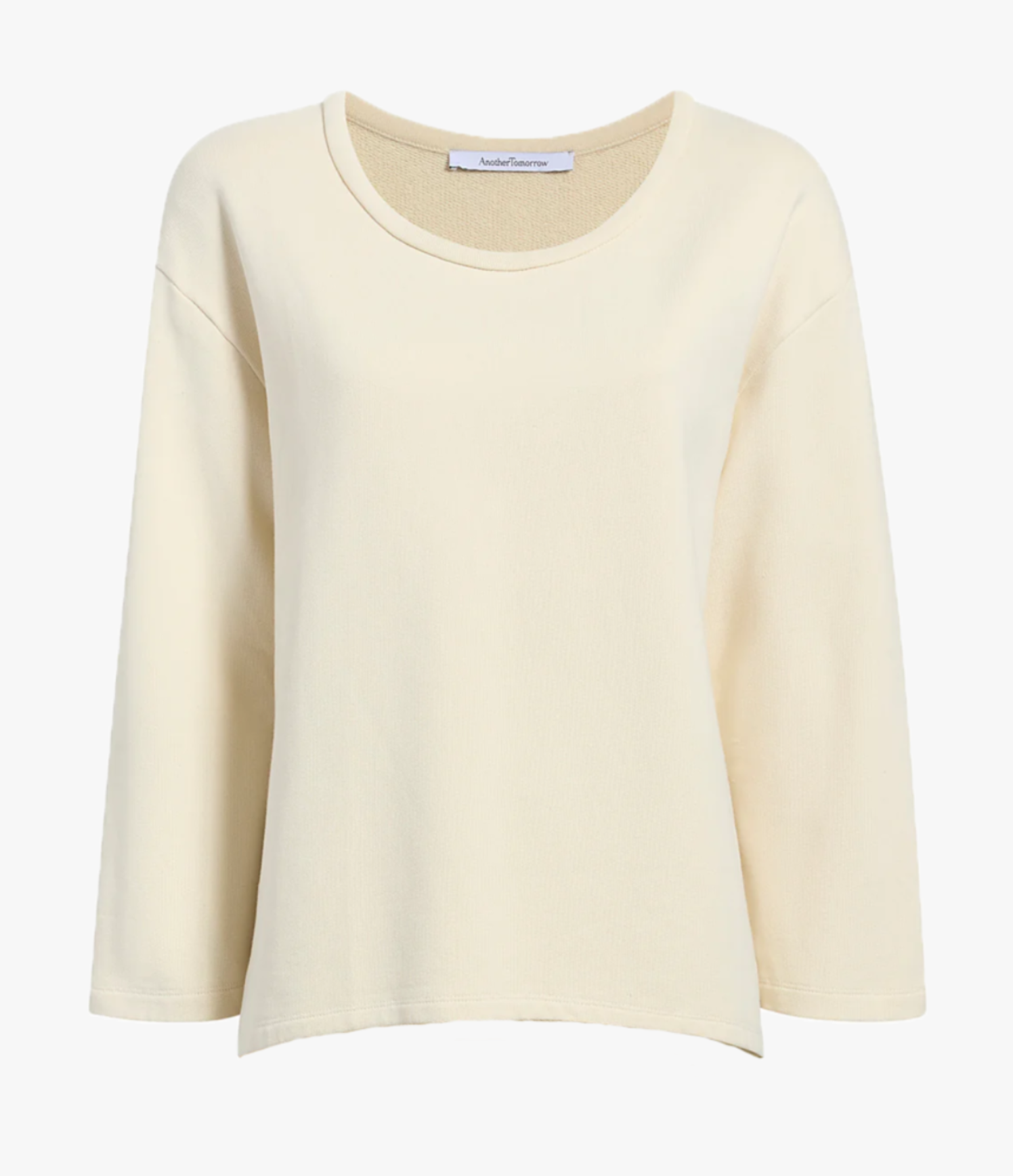 Another Tomorrow Scoopneck Sweatshirt in Parchment – Cotton Women's Top