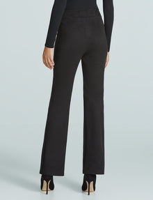Faux Suede Split Front Pant::Black::Back