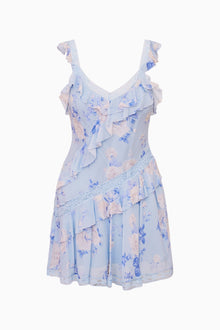 Serima Heirloom Print Mini Dress | Whisper Blue