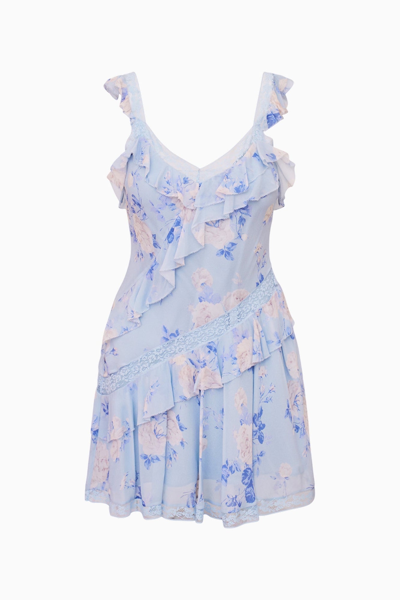 Serima Heirloom Print Mini Dress | Whisper Blue