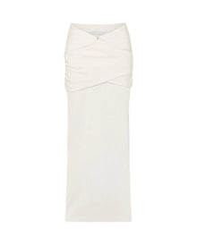 Serpent Wrapped Rib Skirt | Ivory