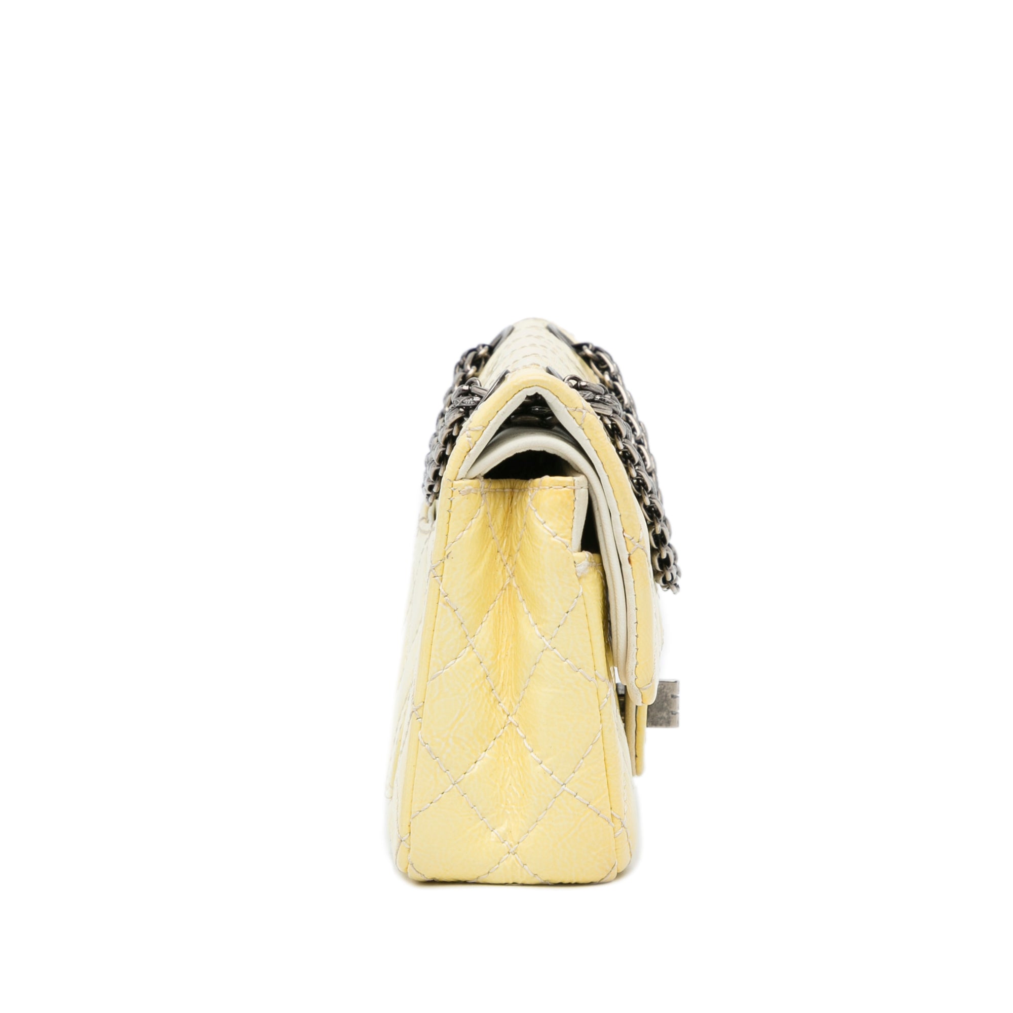 Chanel | Pre-Owned Mini Reissue 2.55 Patent Double Flap | Yellow/Light Yellow
