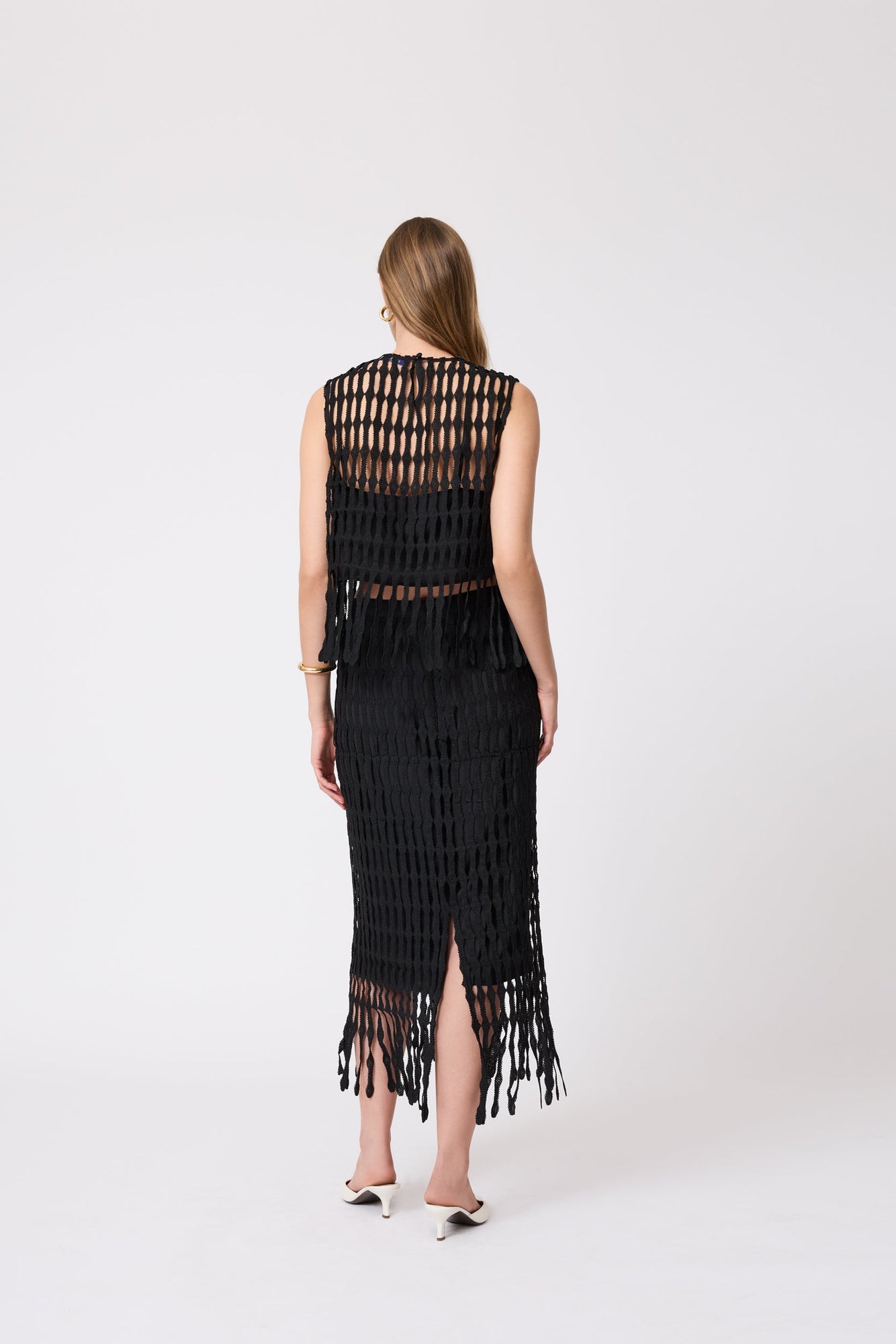 Fringe Lace Top | Black