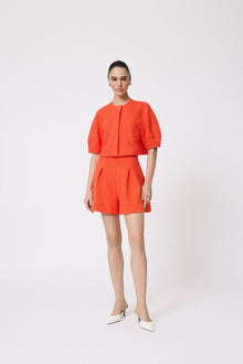 Textured Jersey Jacket | Vermillion