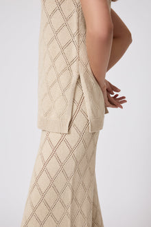 Pointelle Knit Pant | Sand
